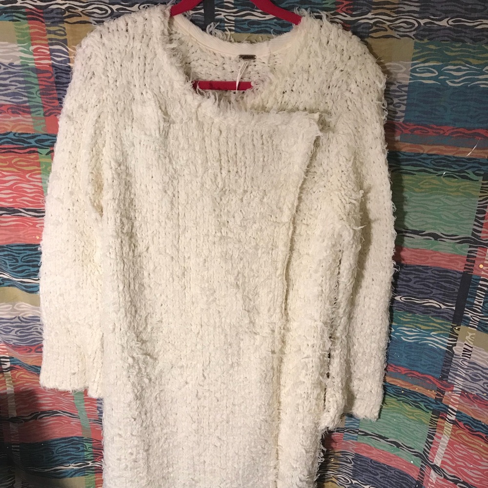 Midi-Length Free People Nubby Soft Sweater Jacket